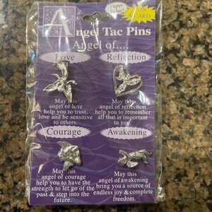 Silver Angel Tac Pins Set to add on hats or clothes